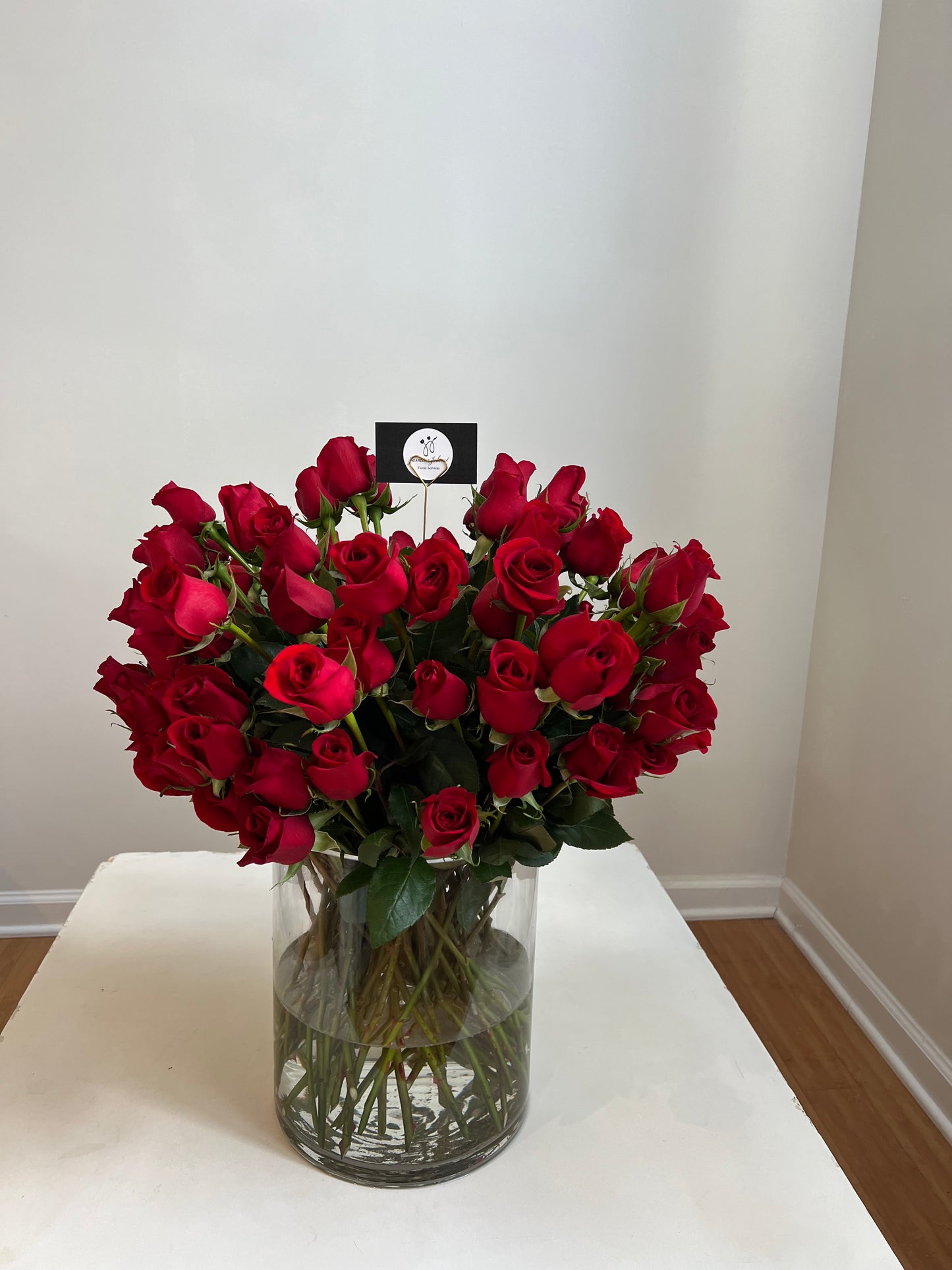 100 Rose Vase Arrangement